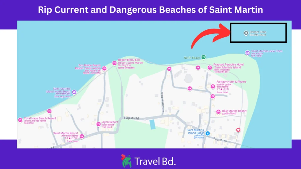 Rip Current and Dangerous Beaches of Saint Martin